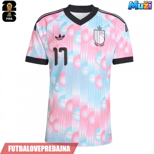 Lacne Muži Futbalové dres Belgicko Charles De Ketelaere #17 MS 2026 Krátky Rukáv - Preč